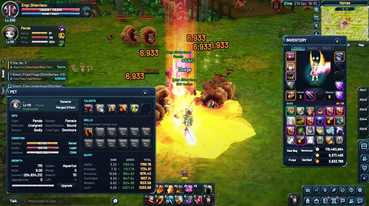 Combat in Nemea with the frame counter showing